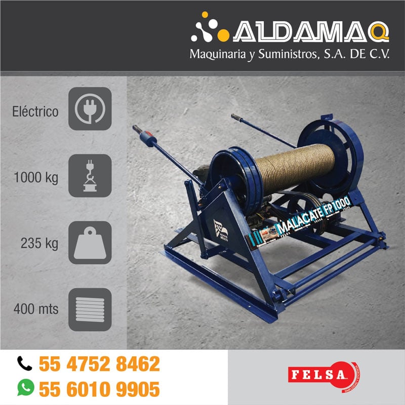 Malacate Felsa 1 Tonelada Motor Eléctrico F1000 EL-7.5 VYT