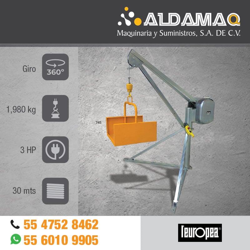 Polipasto Europea 300 kg. Monofásico HE 360/30