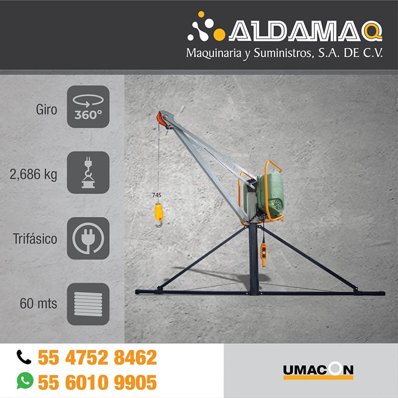 Polipasto Malacate Eléctrico Umacon 500 kg