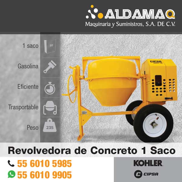 Revolvedoras Concreto 1 saco Cipsa Maxi 10 Kohler 9.5 Hp